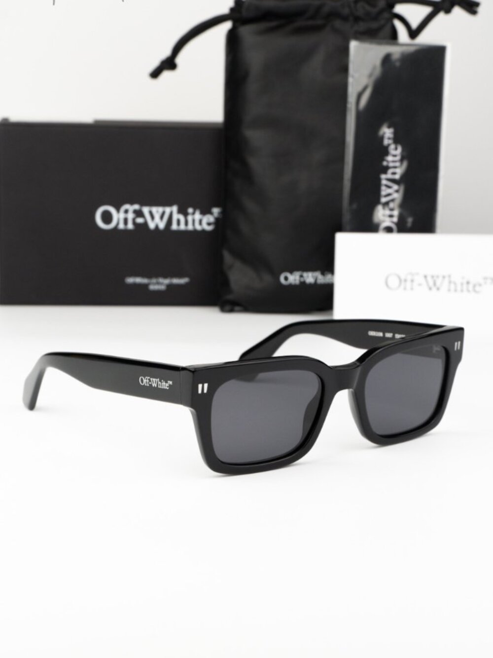Off-White MIDLAND Women Sunglasses Black Grey Square OERI108 1007 NEW AUTHENTIC